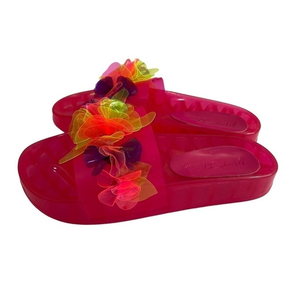 Betsey Johnson Luela Pink Slides - Picture 1 of 9
